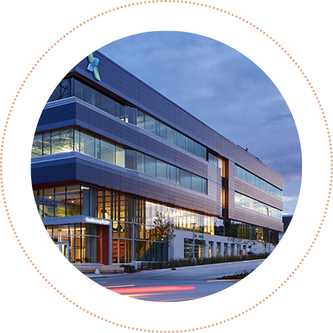Exterior of RION’s state-of-the-art biomanufacturing facility, supporting INTENT Biologics’ regenerative exosome production.